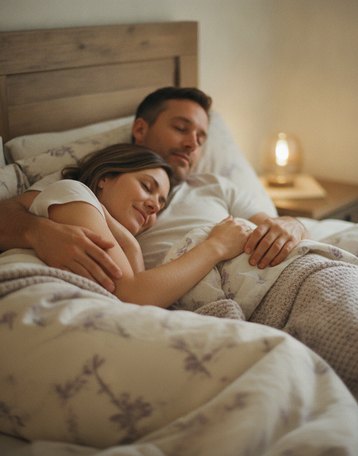 A couple sleeping peacefully