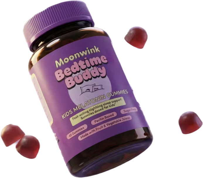 Moonwink Bedtime Buddy kids melatonin gummies bottle