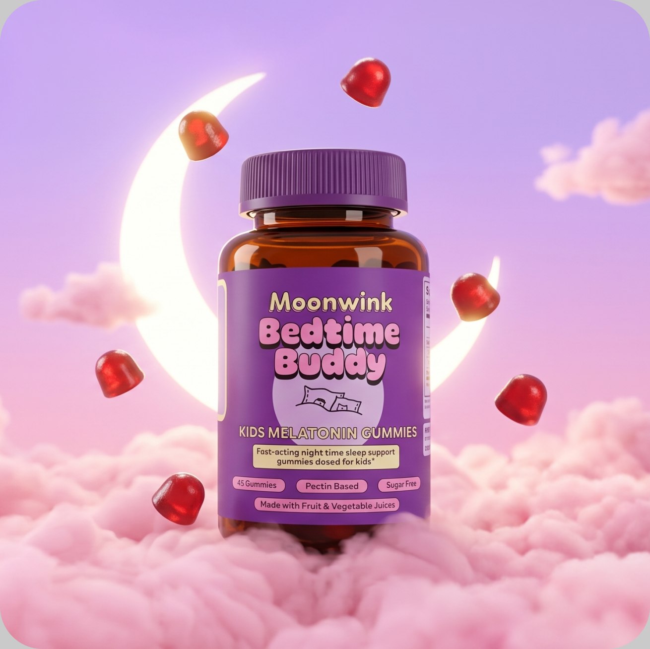 Moonwink Bedtime Buddy kids melatonin gummies